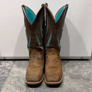 Women’s Ariat Ventek Ultra Leather Western Boots with Turquoise Accent